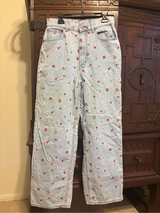 Urban Outfitters Denim - BDG Light Blue Denim Bootcut Jeans with Red & Orange Floral Embroidery